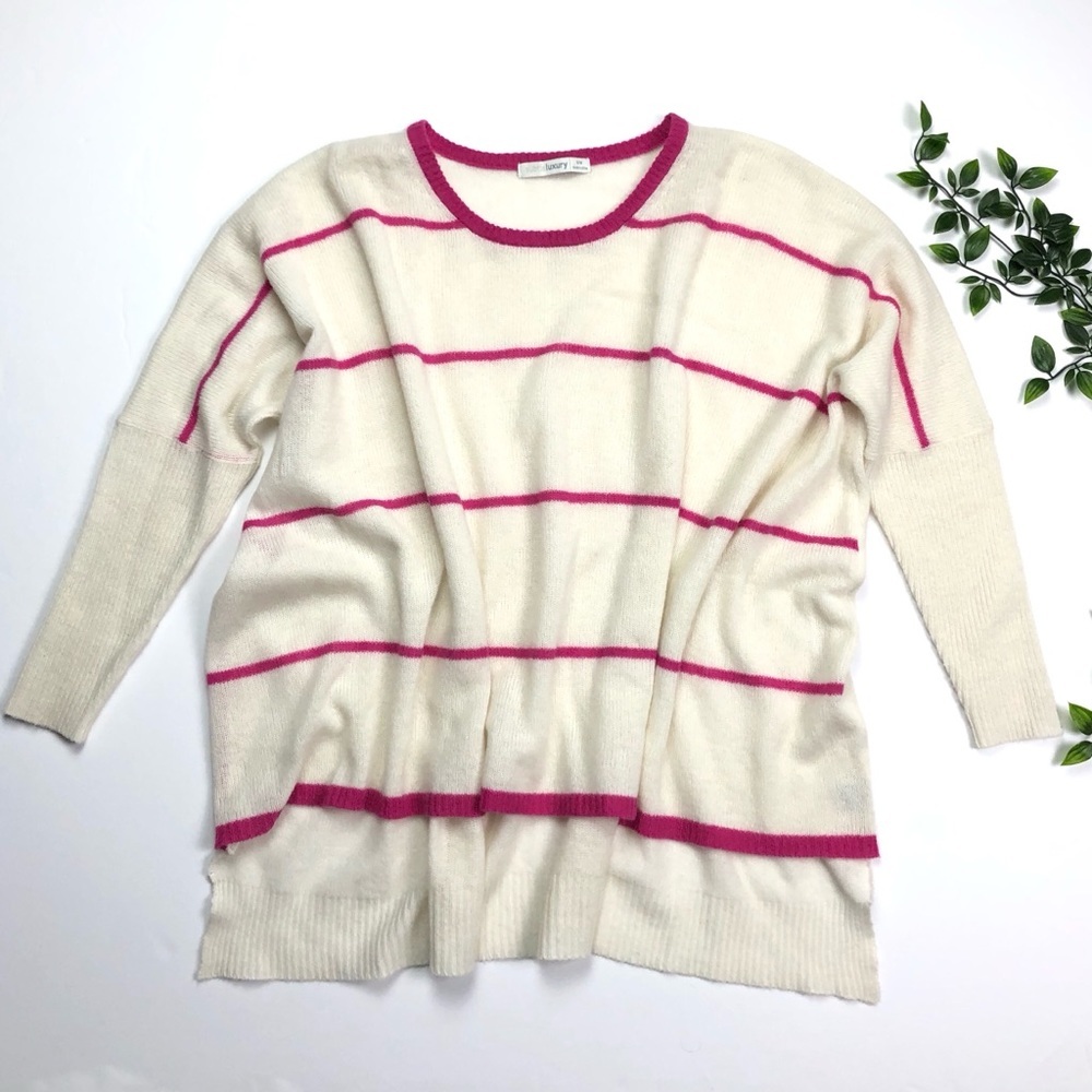 Subtle Luxury 100% Cashmere Striped Sweater